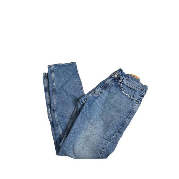 Levis Mens 505 Regular Fit Blue Jeans‎ size 34x34 Light Blue Distressed denim - Picture 1 of 5